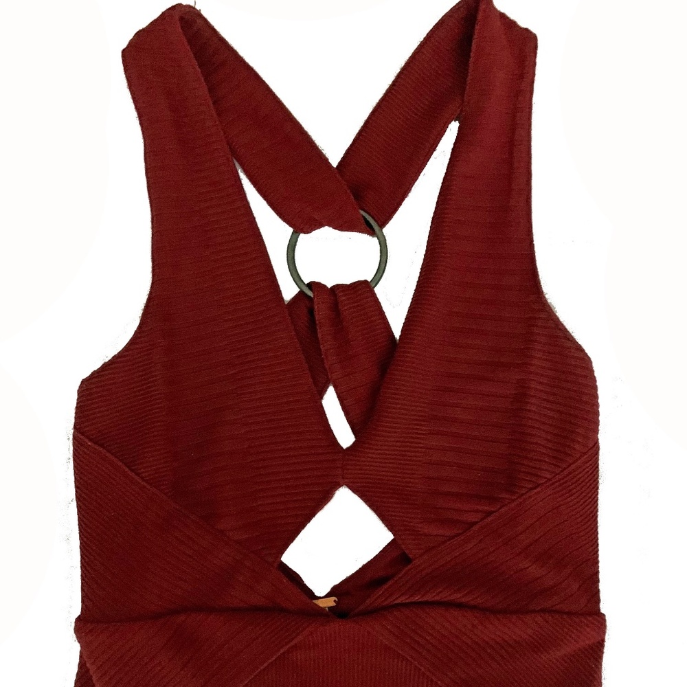 Free People Burgundy Cut Out Dress